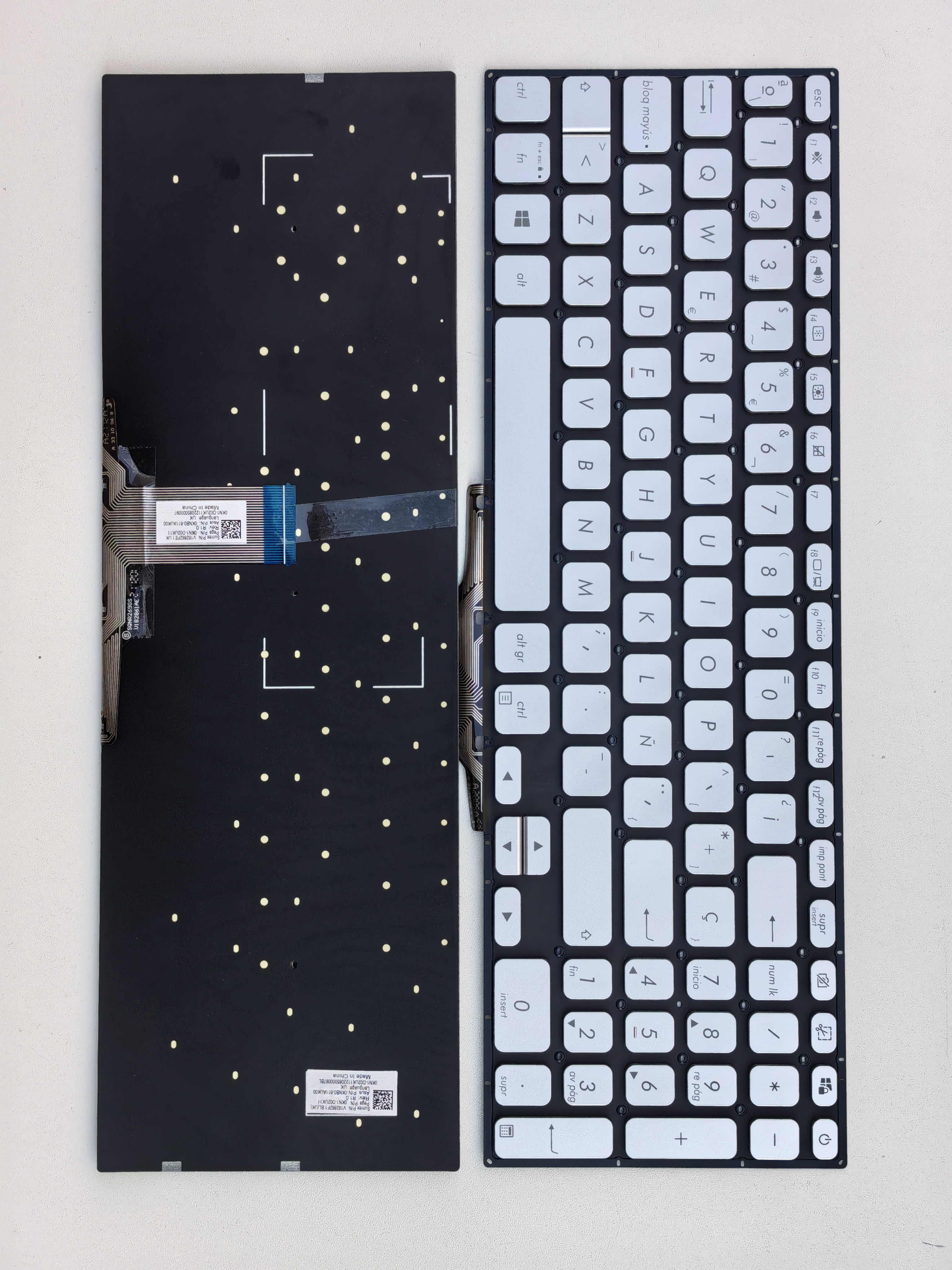 Picture of Laptop Spanish keyboard forNew Replacement Laptop Keyboard For ASUS X712 small carriage return SILVER Sp Layout